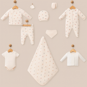 %100 Organik Pamuk 10'lu Hastane Çıkışı Seti -KELEBEK