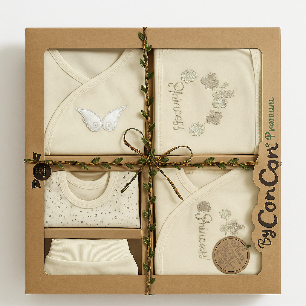 %100 Organik Pamuk 8’li Yenidoğan Kız Bebek Hastane Çıkışı Seti – Princess Nakışlı (Kopya)