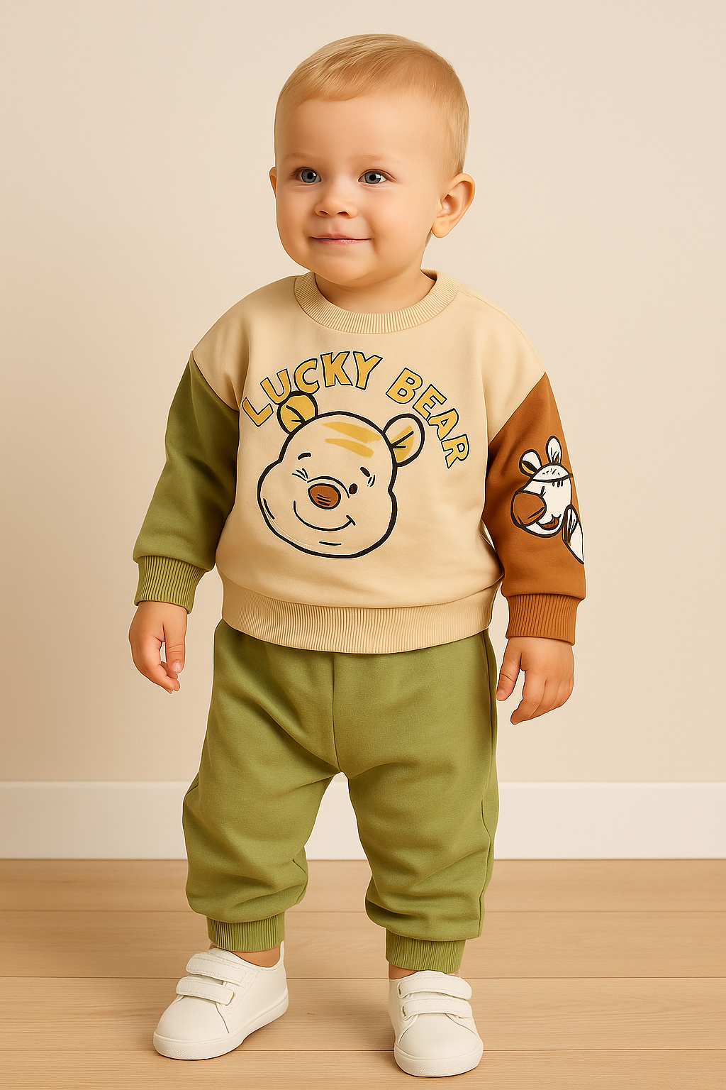 İkili Erkek Bebek Takım -Ayıcık Desenli
