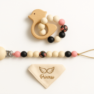 Organik Ahşap Emzik Askısı ve Diş Kaşıyıcı