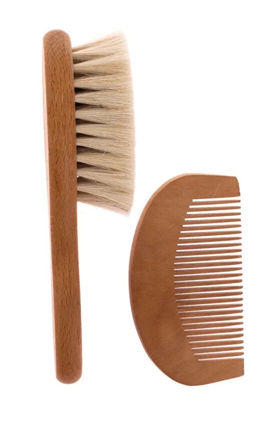 Organik Bebek Hediye Seti (Amigurumi Oyuncak, Emzik Askısı, Diş Kaşıyıcı, Tarak -Fırça Seti ) - Görsel 2