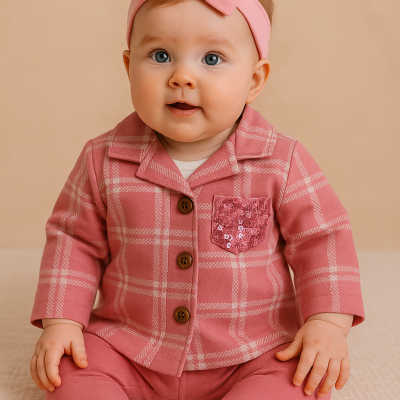 Ceketli Kız Bebek Takım (üçlü)