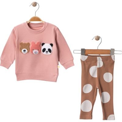 İkili Kız Bebek Takım -Pandalı